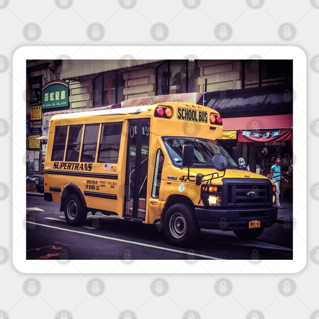 School Bus, Manhattan, New York City Sticker by eleonoraingrid